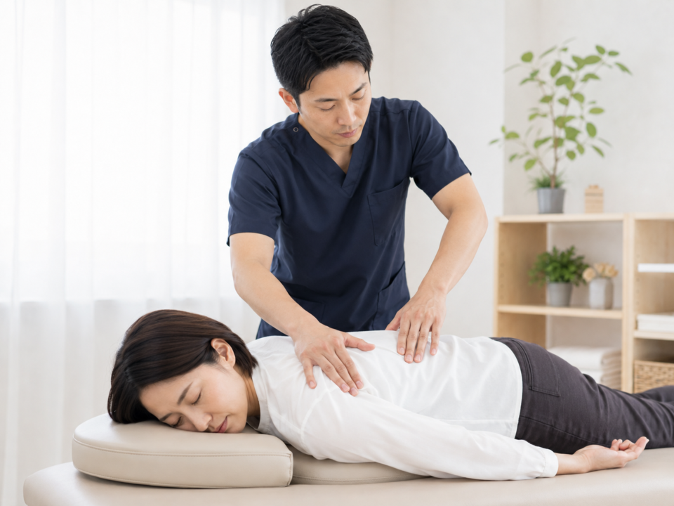 右肩こりに対する整骨院での肩と肩甲骨の施術