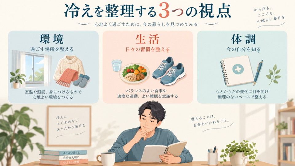 環境、生活、体調という冷えを整理する三つの視点